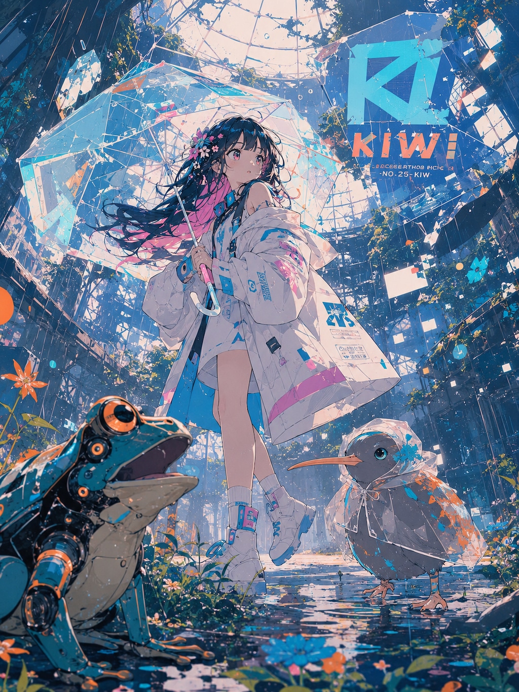少女とKIWI  雨ふりの廃墟