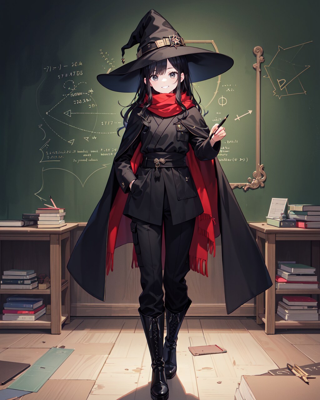 魔法研究中の魔女