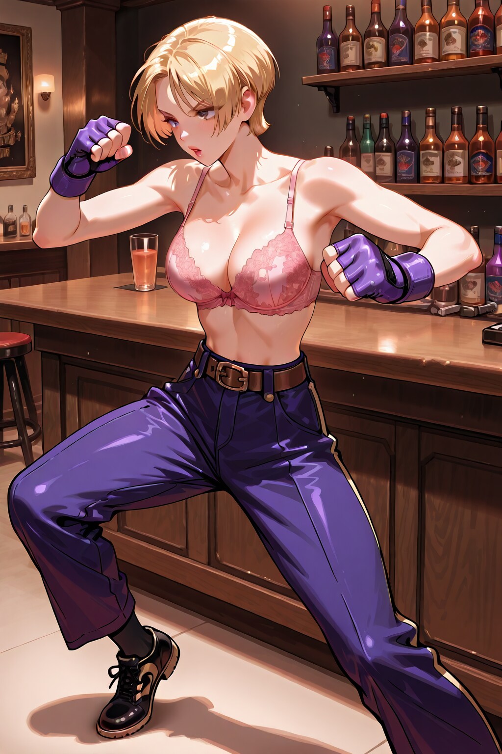 ブリティッシュバーオーナーのピンクブラジャームエタイ