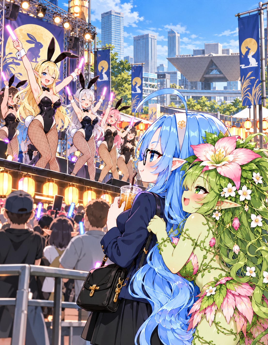 お月見祭り① | の人気AIイラスト・グラビア