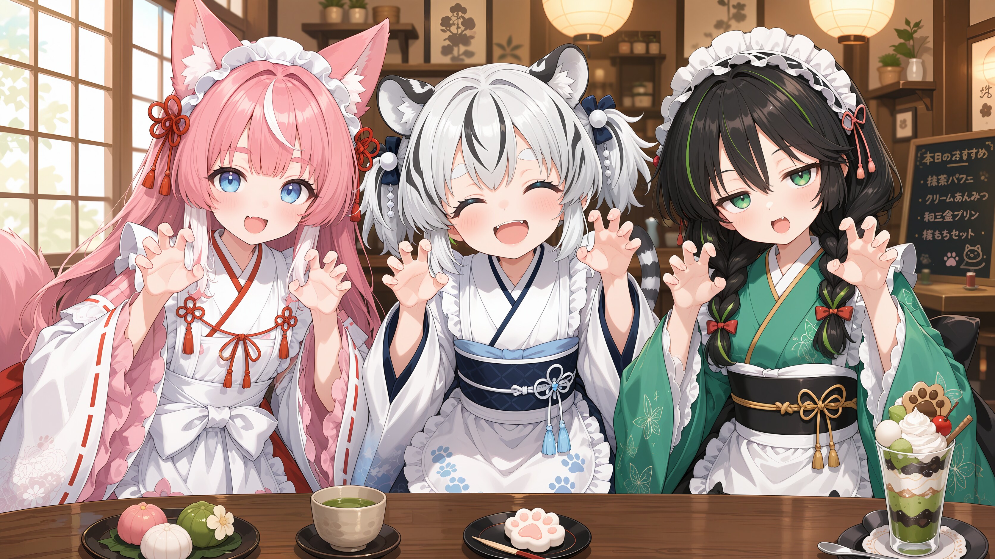 「「「がお～」」」🦊🐯🐈️