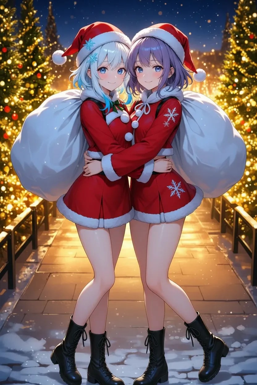 今日はうちの子と姪っ子とコンビでプレゼントを配ります！ | の人気AIイラスト・グラビア