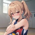 ボールを抱える女子バレー部員 2枚目
