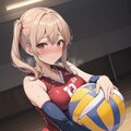 ボールを抱える女子バレー部員 3枚目