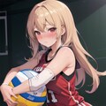 ボールを抱える女子バレー部員 4枚目