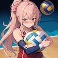 ボールを抱える女子バレー部員 5枚目