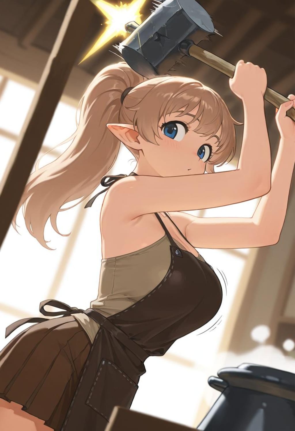 自分の得物は自分で鍛えるドワーフちゃん