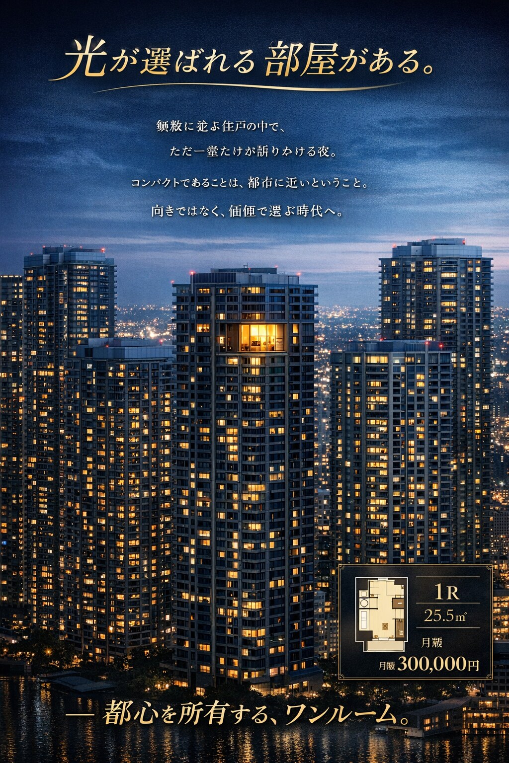 無数の窓の中で、この一室だけが、夜に応える。