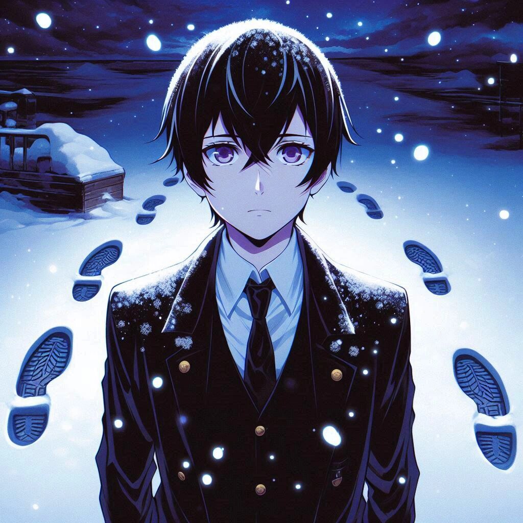 足跡と黒髪短髪男性…！その2(8枚)