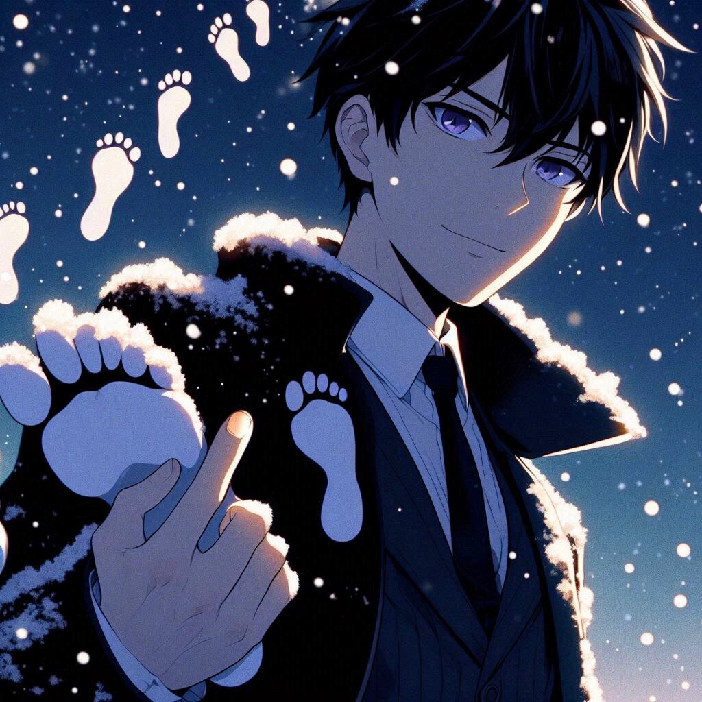 足跡と黒髪短髪男性…！その2(8枚)