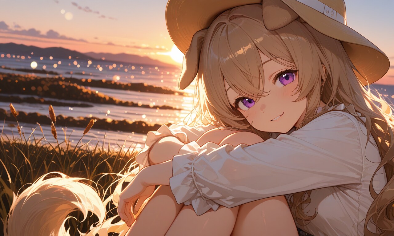 美しい夕暮れとミルフィお嬢様