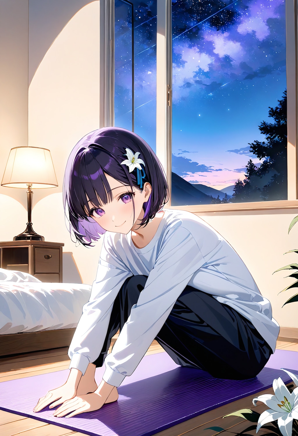 ストレッチ中のひまり