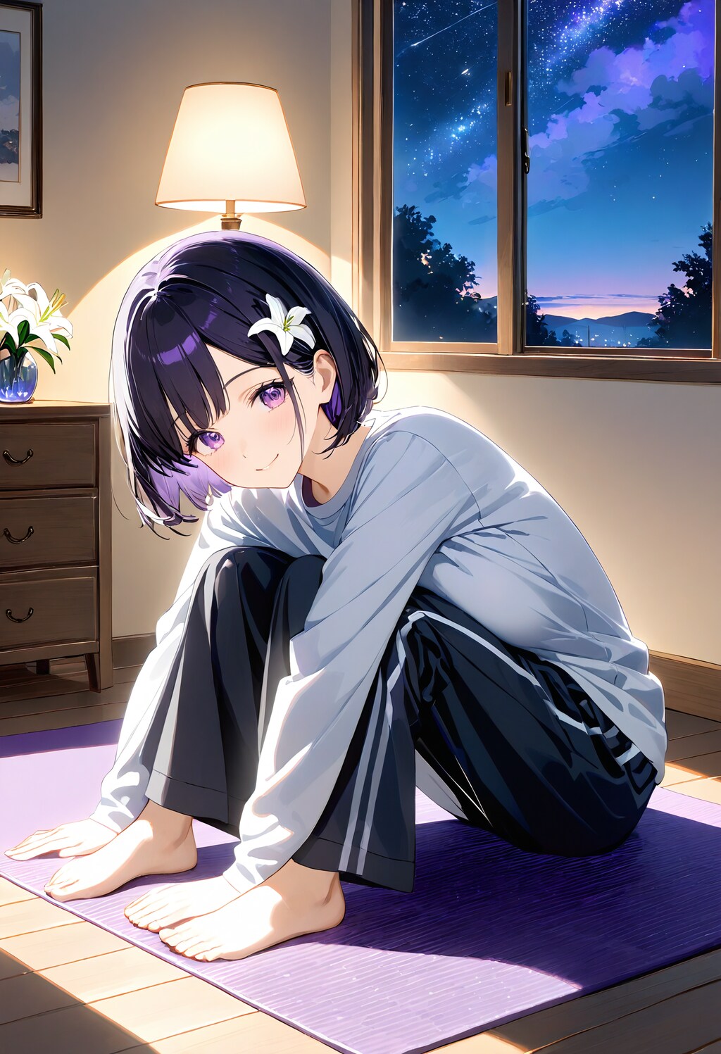 ストレッチ中のひまり