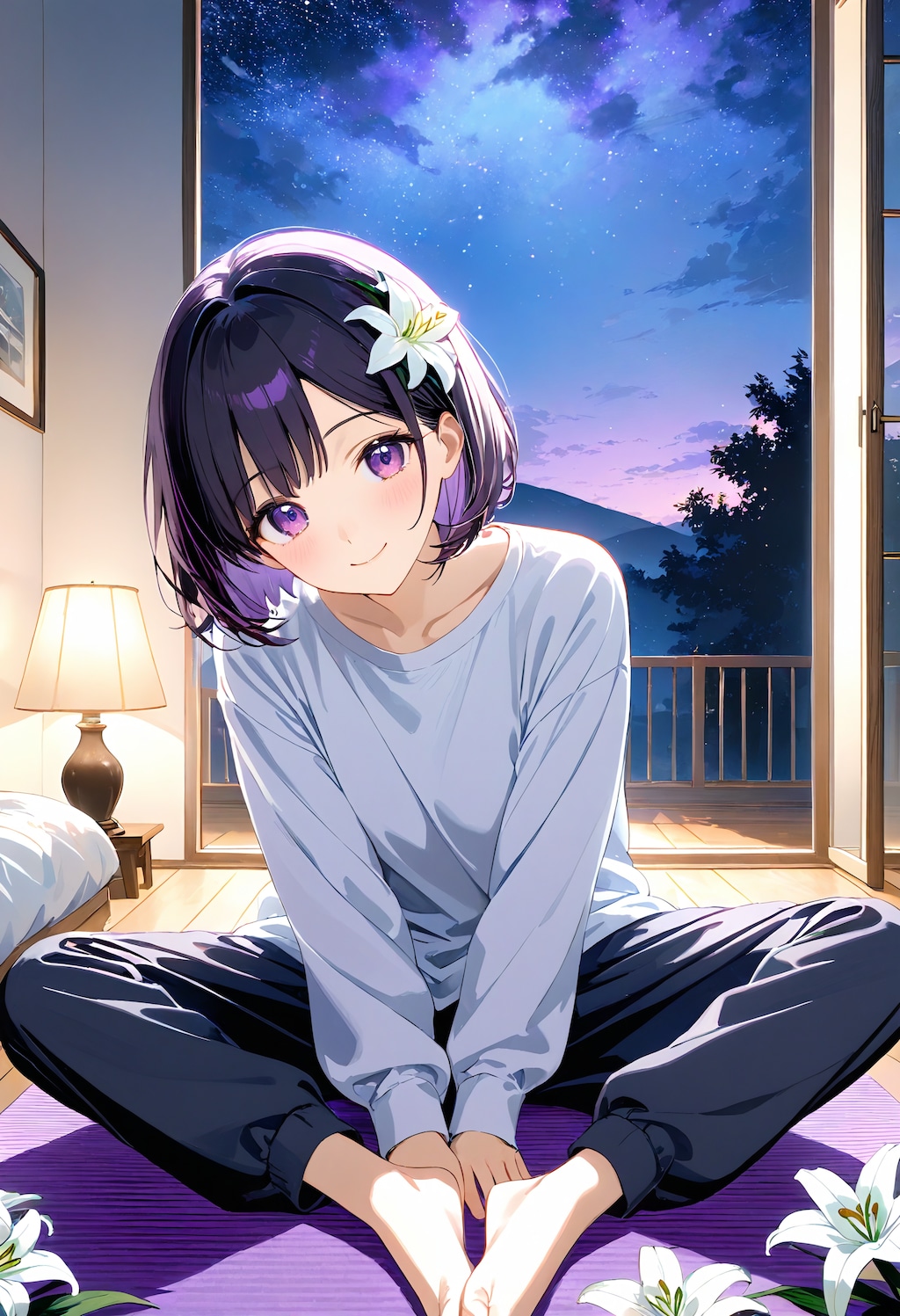 ストレッチ中のひまり