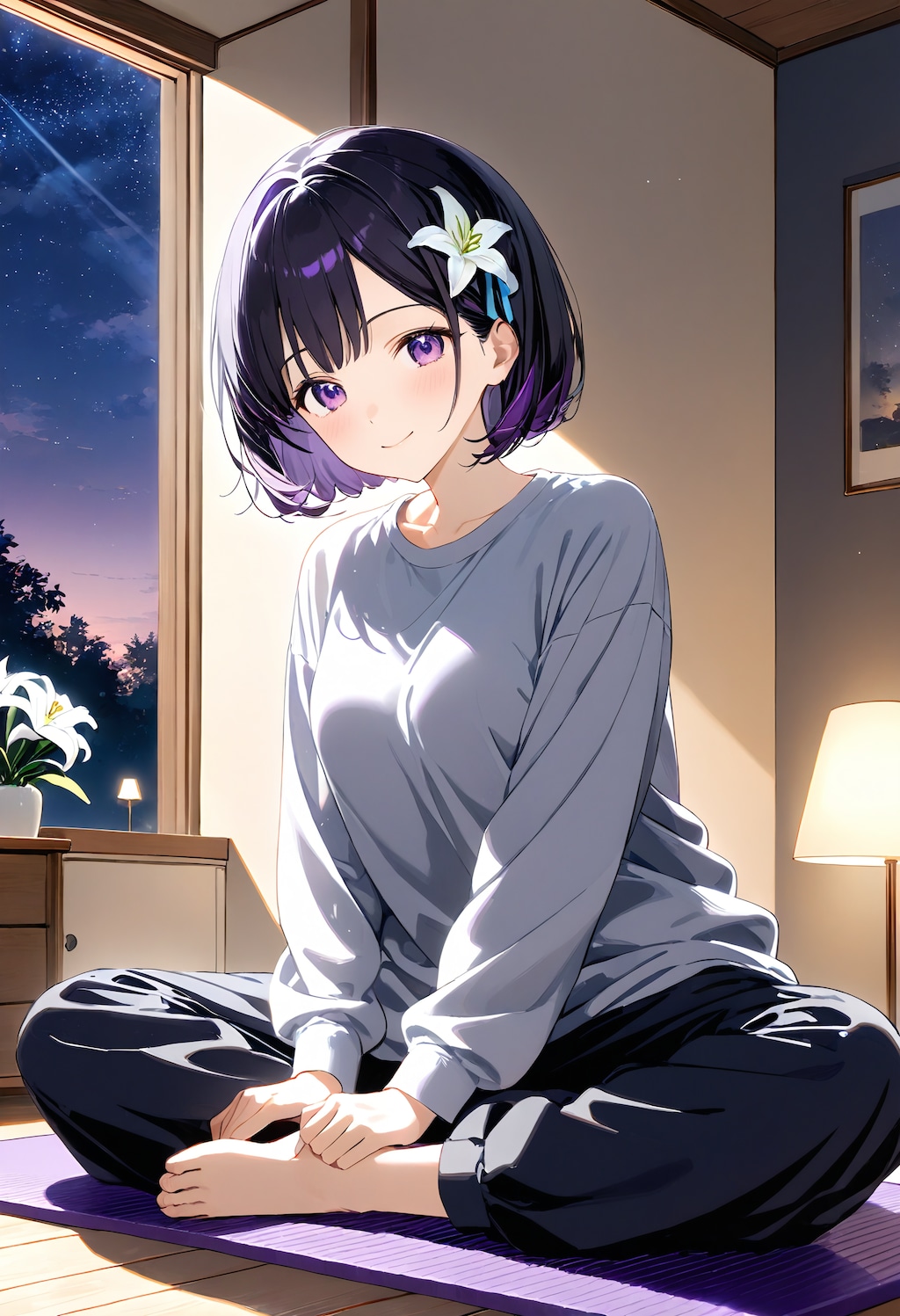 ストレッチ中のひまり