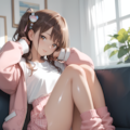 ガーリーファッションでリラックスタイム 3枚目