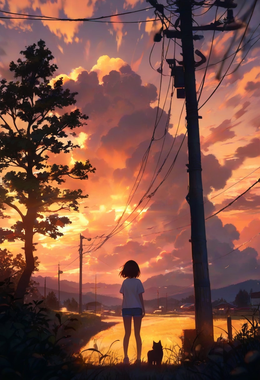 夏の夕暮れ | の人気AIイラスト・グラビア