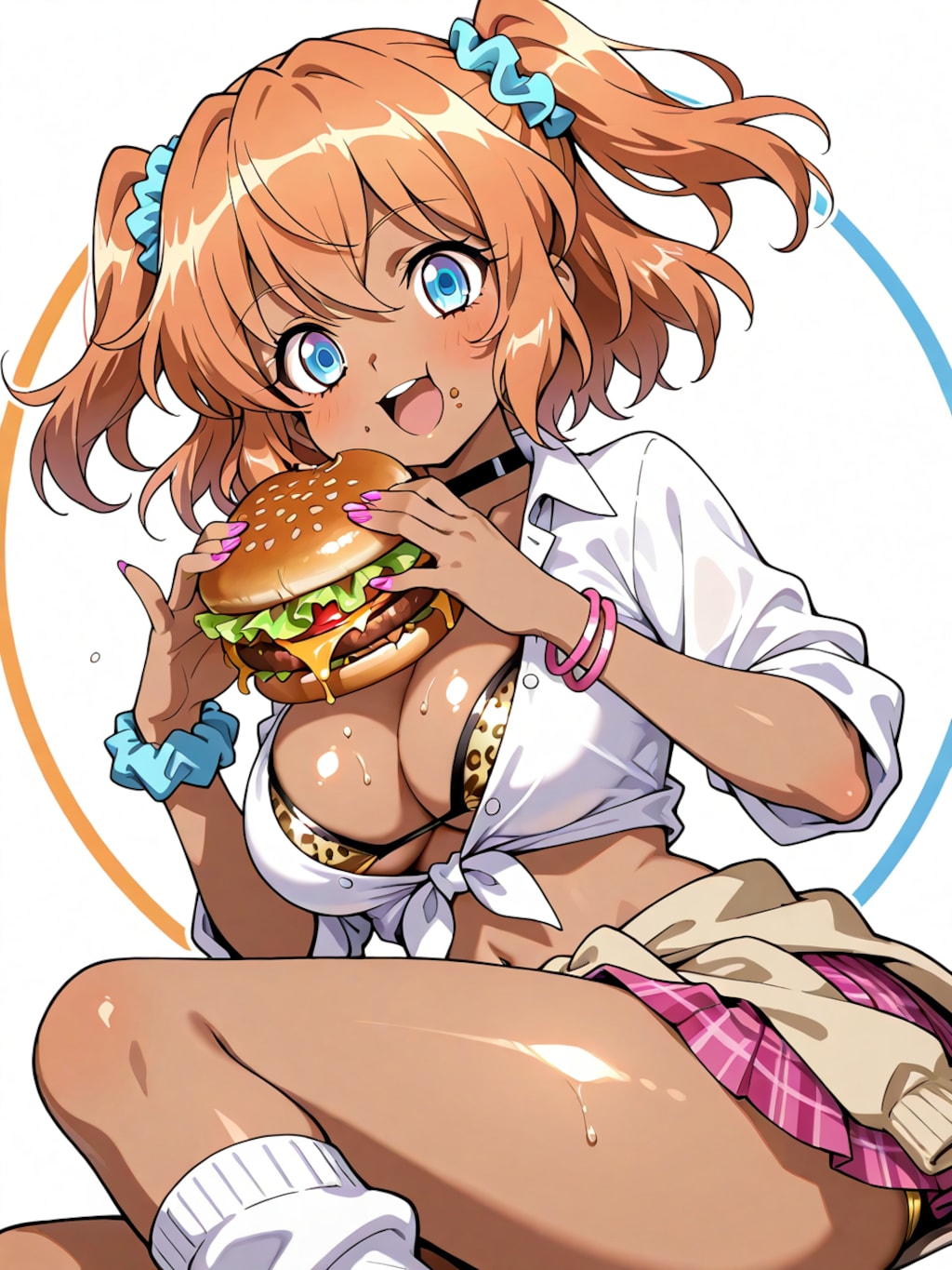 褐色ちゃんはハンバーガーが大好き！