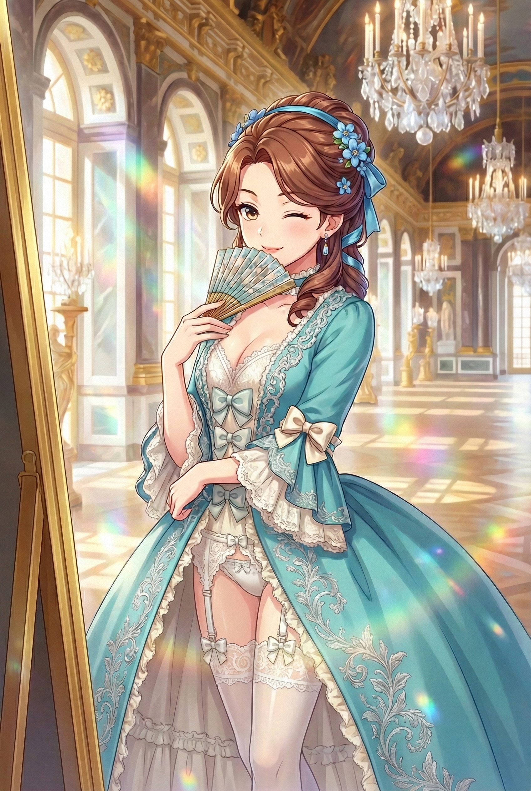 鏡に映る花扇 | の人気AIイラスト・グラビア