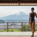 競泳水着、和の絶景 2枚目