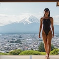 競泳水着、和の絶景 3枚目