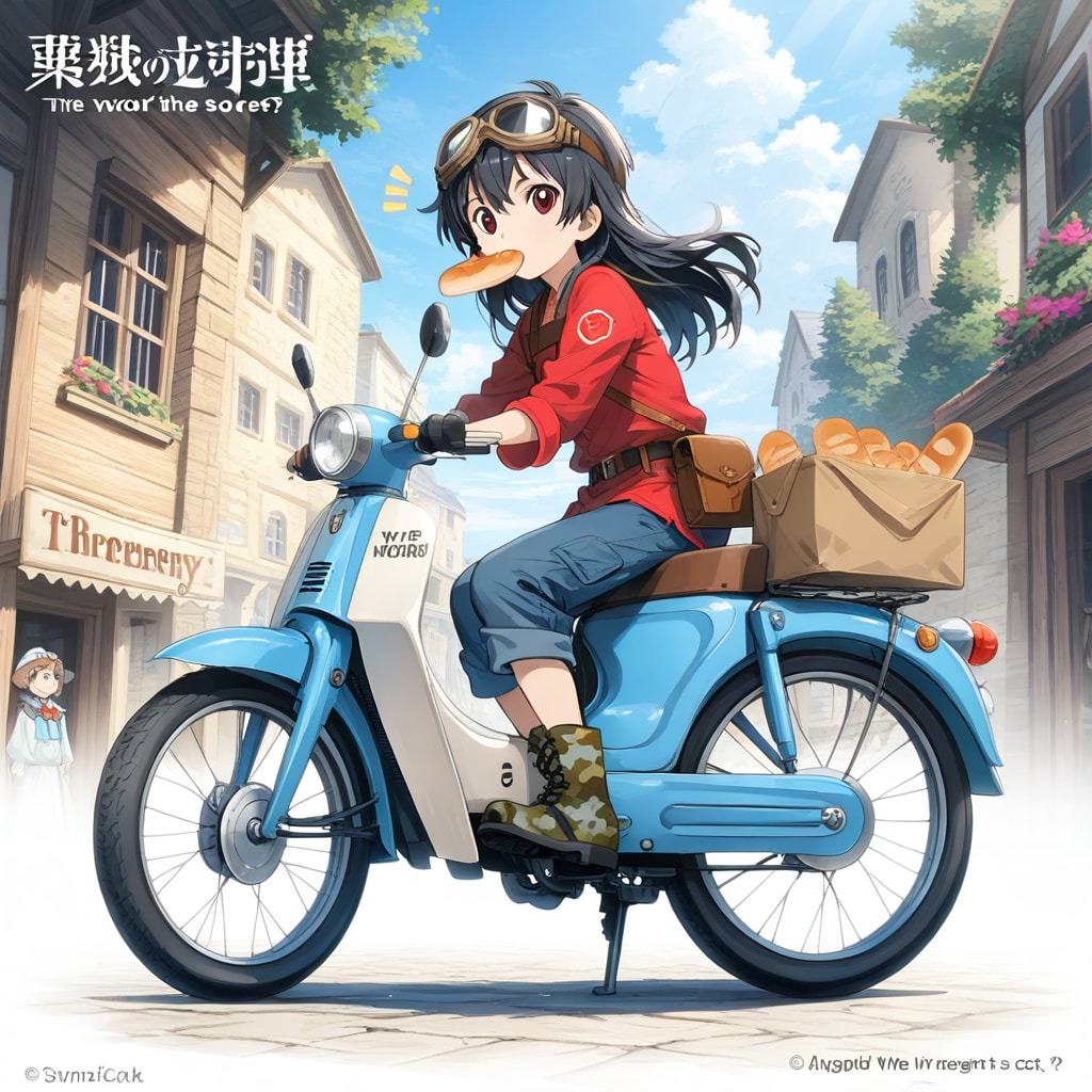 スクーターに乗った彼女