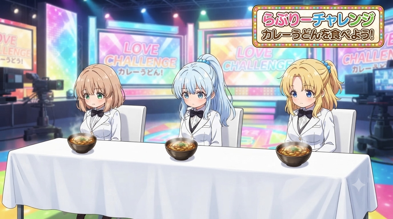 らぶりーチャレンジ カレーうどんを食べよう！