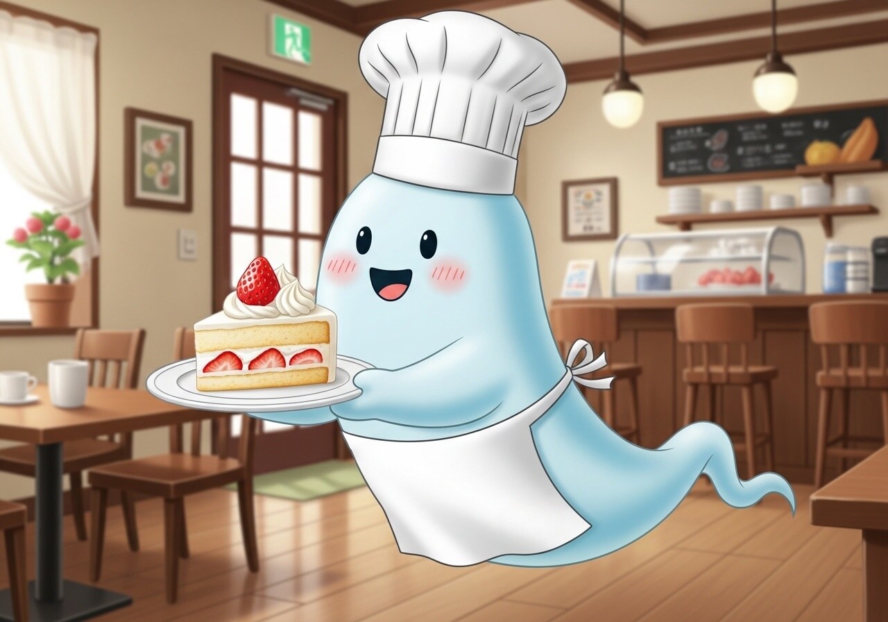デザートのお化けパティシエ御手製の苺ショートケーキ | の人気AIイラスト・グラビア