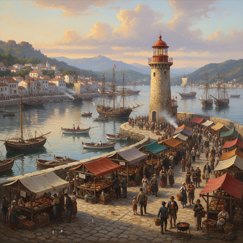 港町の屋台通り