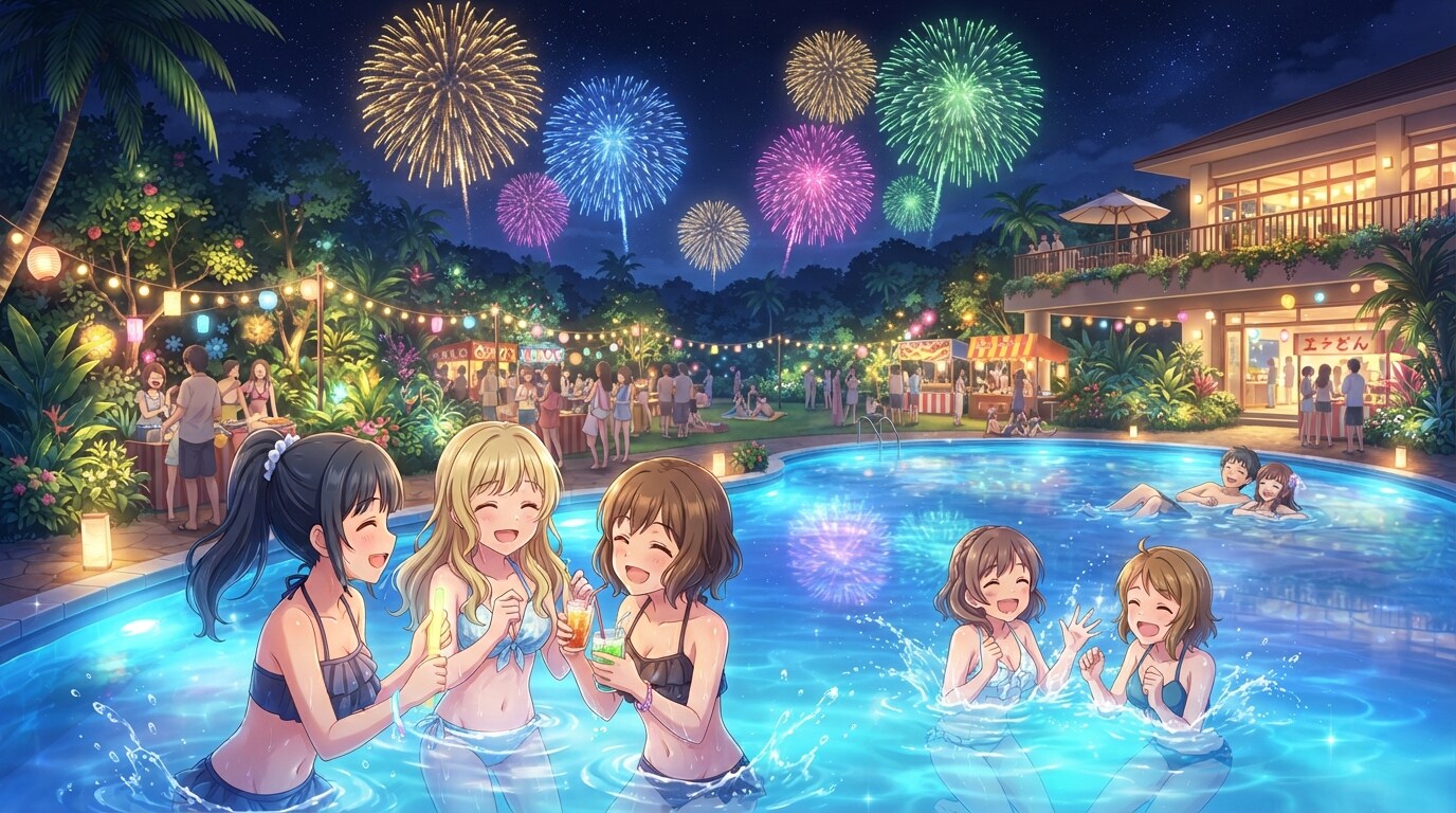 ナイトプール＋花火大会