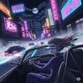 サイバーパンク世界のカーチェイス 6枚目