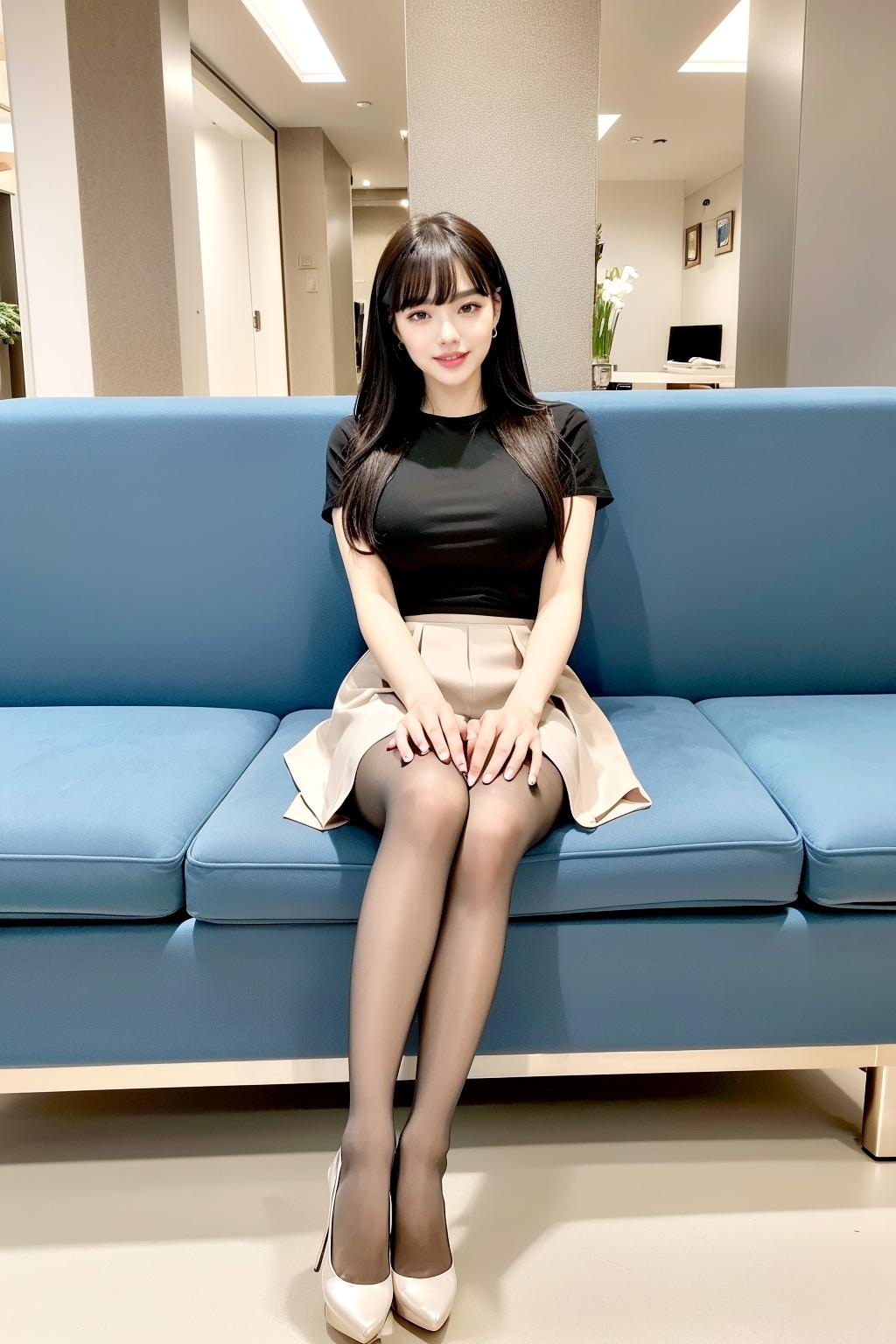 スタイルの良い美人OLの美脚