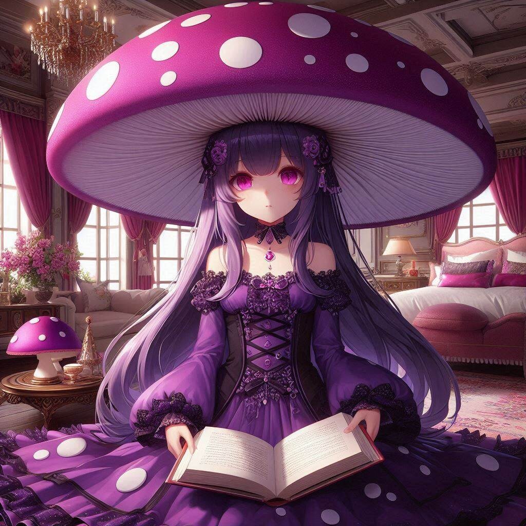 読書してたお嬢様？紫茸ちゃん