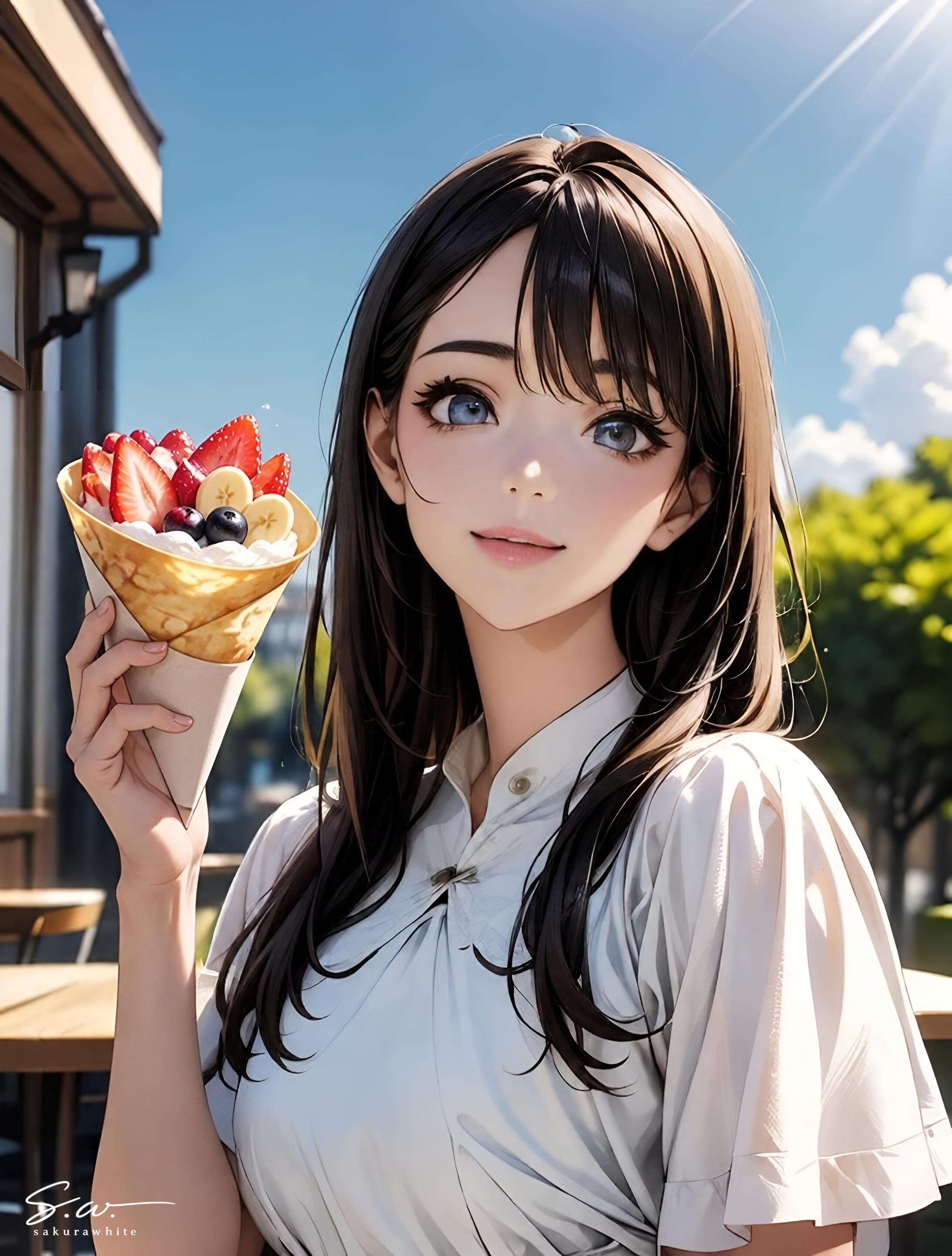 クレープ(アヤカ) | の人気AIイラスト・グラビア