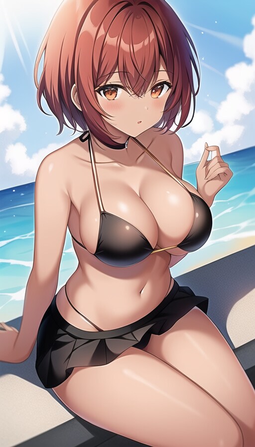 赤をイメージした褐色ギャル