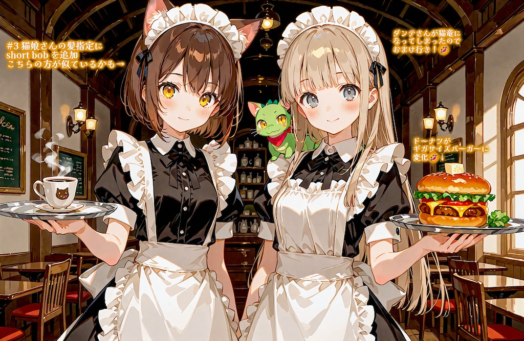 【コラボ御礼】猫娘さんの喫茶店で珈琲とドーナツ (修羅観音さんにお礼でやんす)