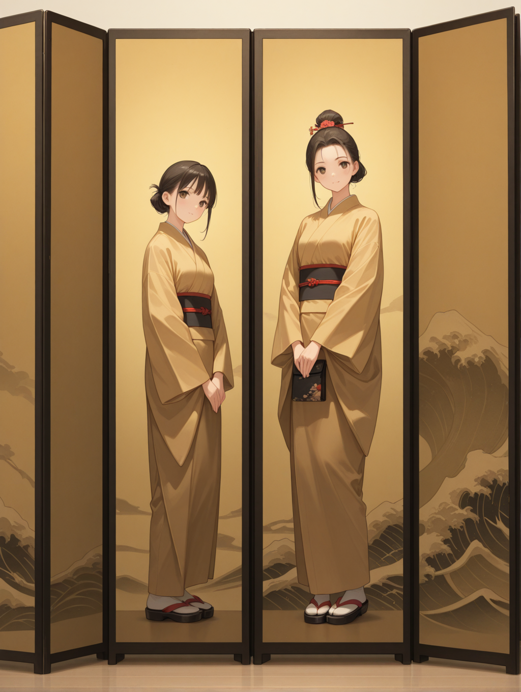 坊主が屏風に上手に坊主の絵を書いた