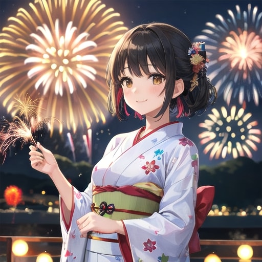 打ち上げ花火と手持ち花火②