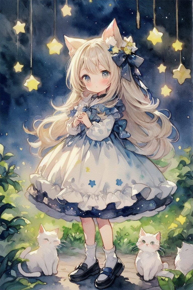 猫と猫耳ちゃん