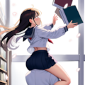 図書館で肩車 2枚目