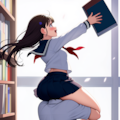 図書館で肩車 3枚目