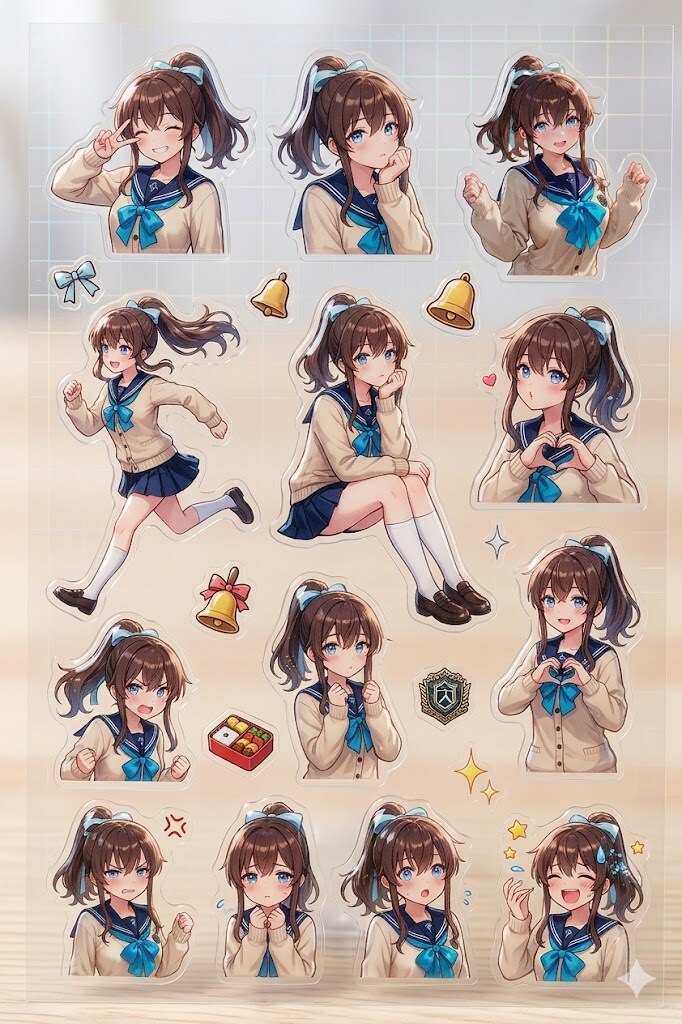 ポニーテールちゃんシール化 | の人気AIイラスト・グラビア