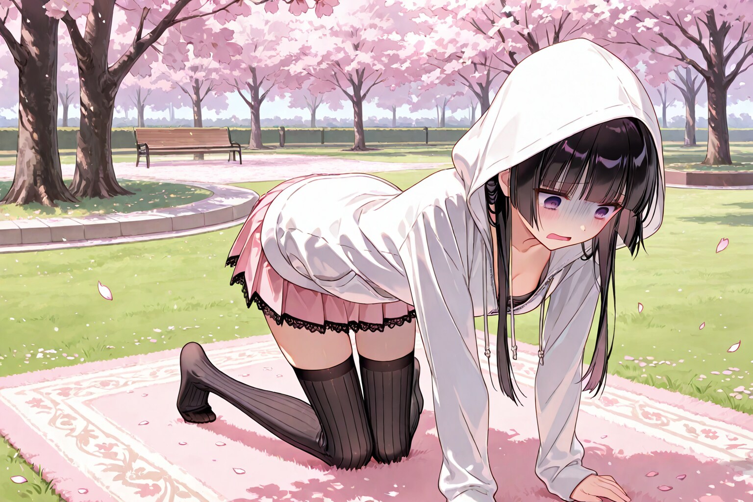 お花見『あああああ……終わった……彼氏君に、見られたぁ……（鬱）』カイリ（妹ちゃん）