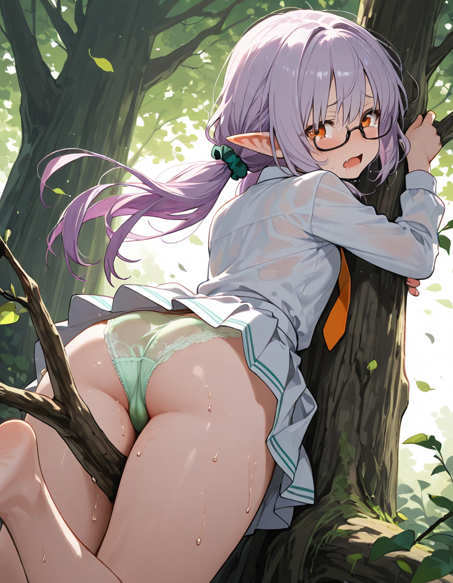 木登りしたら降りられなくなったえるふちゃん