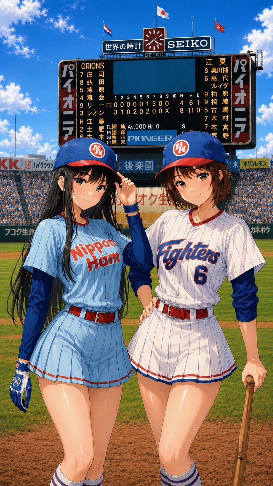 後楽園球場とファイターズファンお姉やん⚾️ | の人気AIイラスト・グラビア