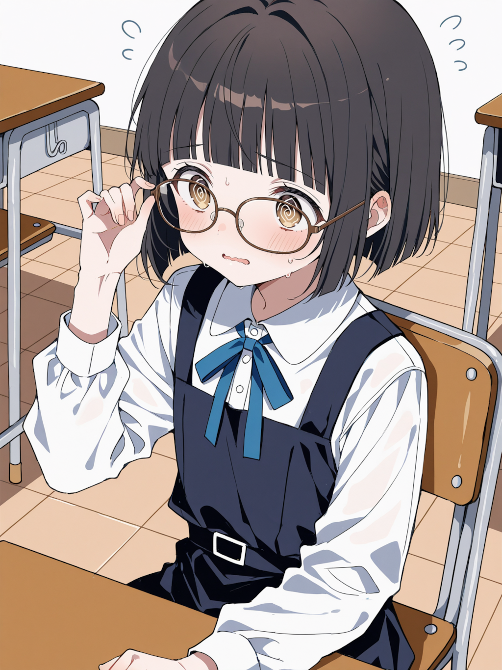 友達のメガネを掛けてみたら目が回る💦