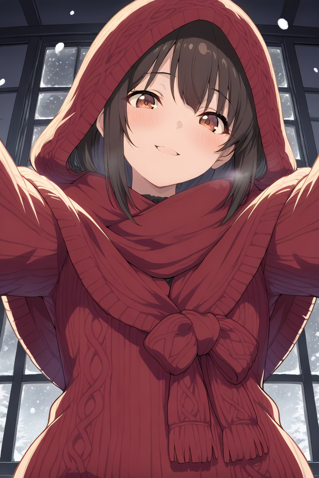 赤いセーター　５ | の人気AIイラスト・グラビア