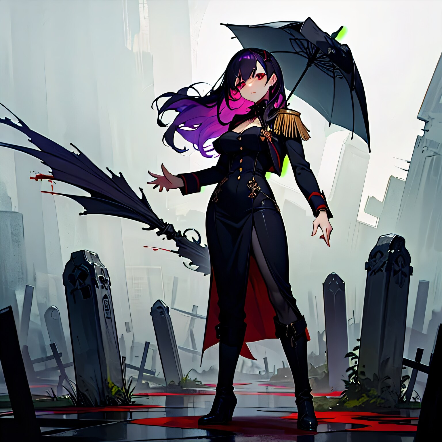 紫髪ロングの吸血鬼 | の人気AIイラスト・グラビア