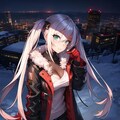 街の夜景と少女 3枚目