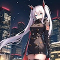 街の夜景と少女 2枚目